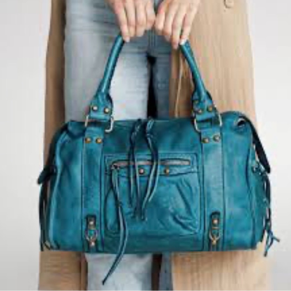 Lusher leather turquoise hobo bag